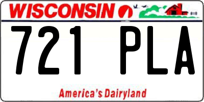 WI license plate 721PLA
