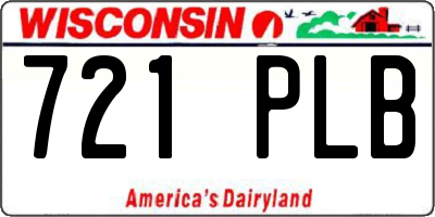 WI license plate 721PLB