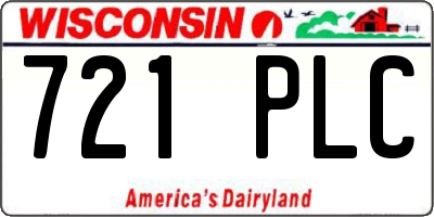 WI license plate 721PLC