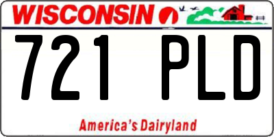 WI license plate 721PLD