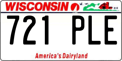 WI license plate 721PLE
