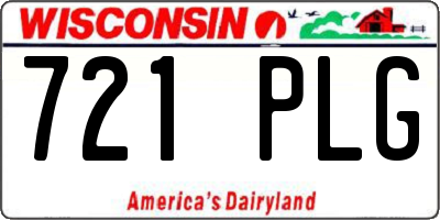 WI license plate 721PLG