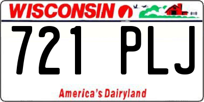 WI license plate 721PLJ