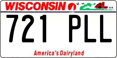 WI license plate 721PLL
