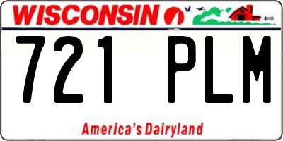 WI license plate 721PLM