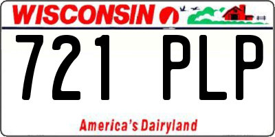 WI license plate 721PLP