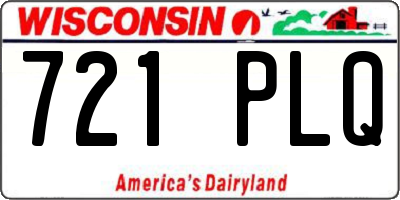 WI license plate 721PLQ