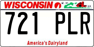 WI license plate 721PLR