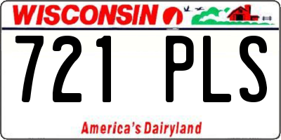 WI license plate 721PLS
