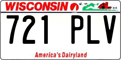 WI license plate 721PLV