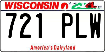 WI license plate 721PLW