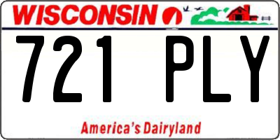 WI license plate 721PLY