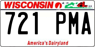 WI license plate 721PMA