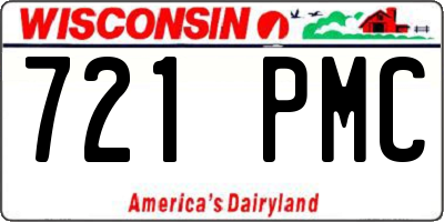 WI license plate 721PMC