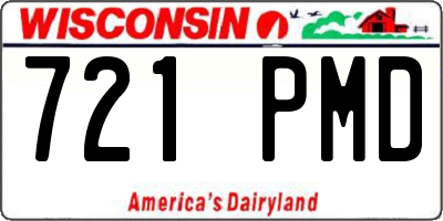 WI license plate 721PMD