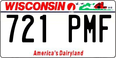 WI license plate 721PMF
