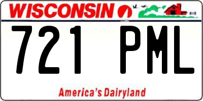 WI license plate 721PML