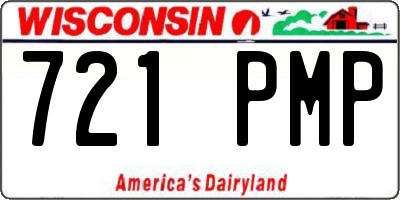 WI license plate 721PMP