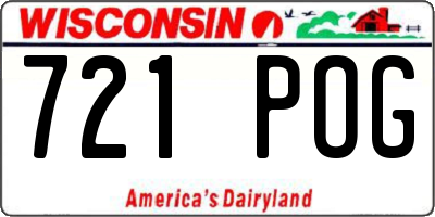 WI license plate 721POG