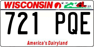 WI license plate 721PQE