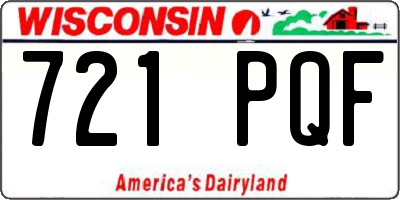 WI license plate 721PQF