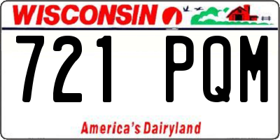 WI license plate 721PQM