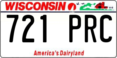 WI license plate 721PRC