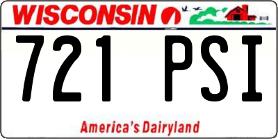 WI license plate 721PSI