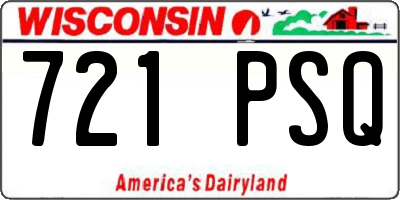 WI license plate 721PSQ