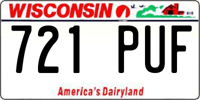 WI license plate 721PUF