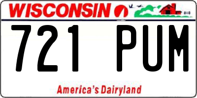 WI license plate 721PUM