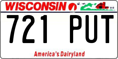 WI license plate 721PUT