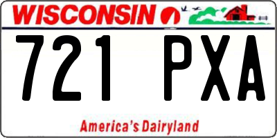 WI license plate 721PXA