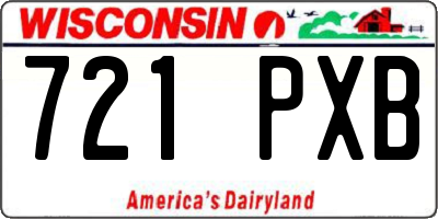 WI license plate 721PXB