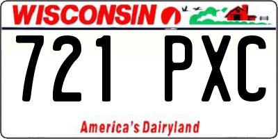 WI license plate 721PXC
