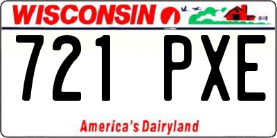 WI license plate 721PXE