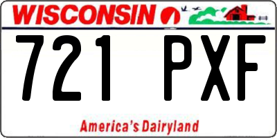 WI license plate 721PXF