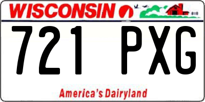 WI license plate 721PXG