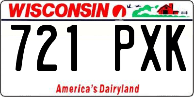 WI license plate 721PXK