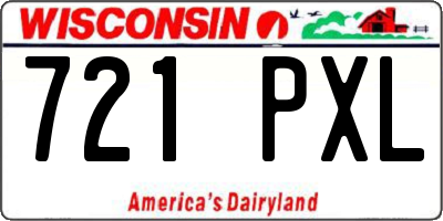 WI license plate 721PXL