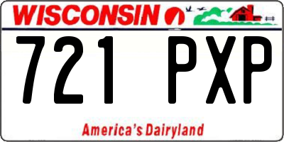 WI license plate 721PXP