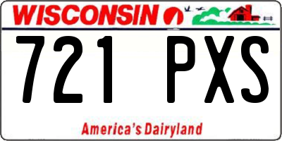 WI license plate 721PXS