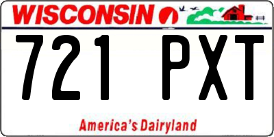 WI license plate 721PXT