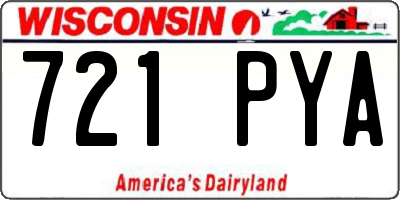 WI license plate 721PYA