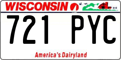 WI license plate 721PYC