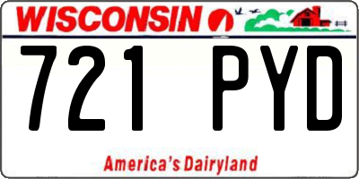 WI license plate 721PYD