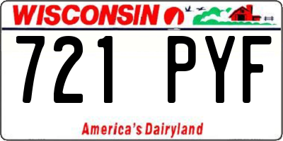 WI license plate 721PYF