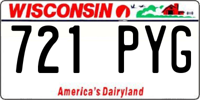 WI license plate 721PYG