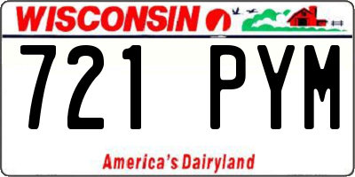 WI license plate 721PYM