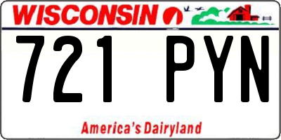 WI license plate 721PYN